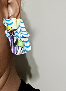 Vintage handmade Paper Design Clip On Earrings Kargo Fresh