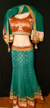 Load image into Gallery viewer, Vintage handmade Silk Indian Choli Sari and Lehenga Set Size Large Kargo Fresh
