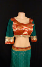 Load image into Gallery viewer, Vintage handmade Silk Indian Choli Sari and Lehenga Set Size Large Kargo Fresh
