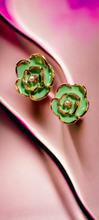 Load image into Gallery viewer, Vintage pansie flower clip on earrings Kargo Fresh
