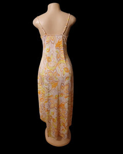 Vintage print bodycon maxi dress new large Kargo Fresh