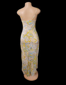 Vintage print bodycon maxi dress new small Kargo Fresh