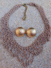 Load image into Gallery viewer, Vintage seed bead necklace and clip on studs Kargo Fresh
