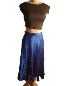 Vintage silk swing maxi skirt and crop top xs/s Kargo Fresh