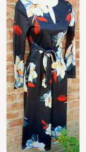 Vintage style Floral Knit Swing Dress Size XS Kargo Fresh