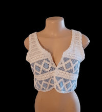 Load image into Gallery viewer, Vintage style crochet crop top New Kargo Fresh
