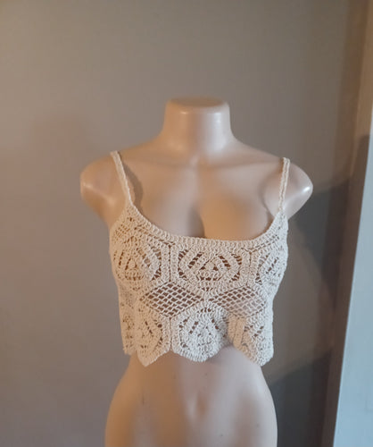 Vintage style crochet crop top New small Kargo Fresh