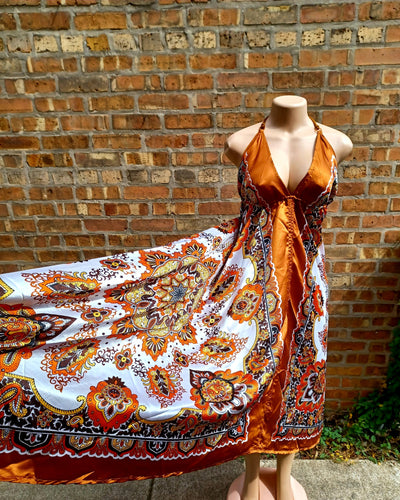 Vintage style scarf halter Dress Free Size Kargo Fresh