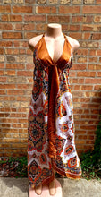 Load image into Gallery viewer, Vintage style scarf halter Dress Free Size Kargo Fresh
