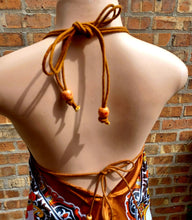 Load image into Gallery viewer, Vintage style scarf halter Dress Free Size Kargo Fresh
