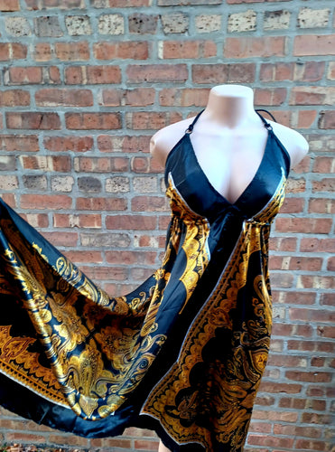Vintage style scarf halter Dress Free Size Kargo Fresh