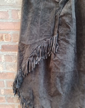 Load image into Gallery viewer, Vintage suede fringe skirt 12/14 Kargo Fresh
