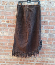 Load image into Gallery viewer, Vintage suede fringe skirt 12/14 Kargo Fresh
