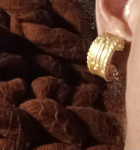 Vintage textured gold half hoop clip ons Kargo Fresh