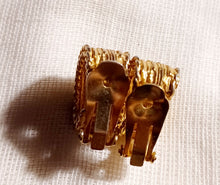 Load image into Gallery viewer, Vintage textured gold half hoop clip ons Kargo Fresh
