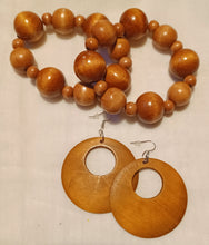 Load image into Gallery viewer, Vintage wooden Bangle Set of 2 and matching earrings Kargo Fresh
