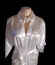 Load image into Gallery viewer, White satin robe with accessories xl Kargo Fresh
