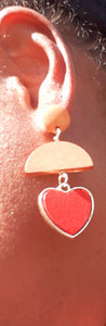 Wood and Metal Heart Earrings Kargo Fresh