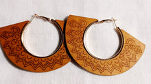 Load image into Gallery viewer, Wood and metal  Hoop Earrings Kargo Fresh
