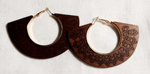 Load image into Gallery viewer, Wood and metal  Hoop Earrings Kargo Fresh
