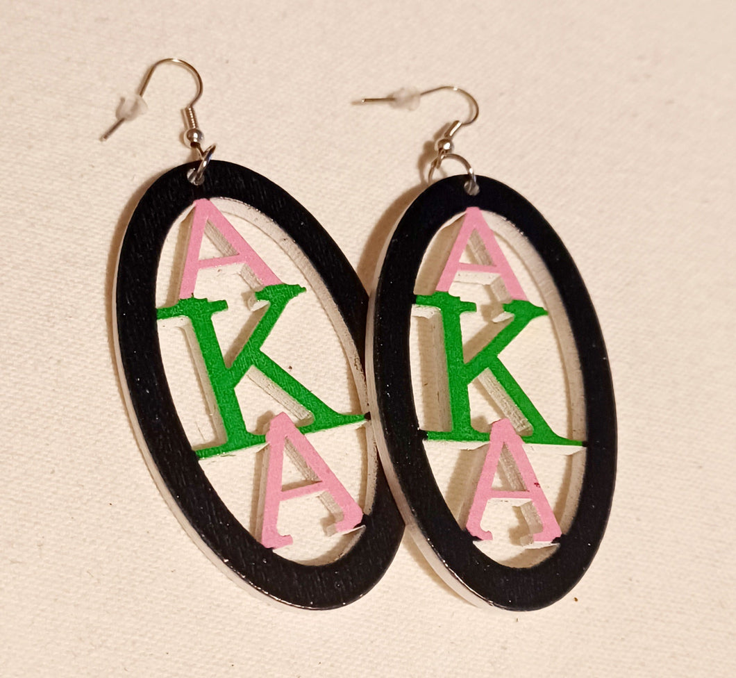 Wooden A.K.A Greek Sorority Earrings Kargo Fresh