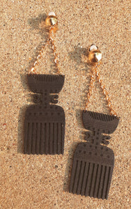Wooden Adinkra Symbol Clip On Earrings Kargo Fresh