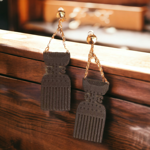 Wooden Adinkra Symbol Clip On Earrings Kargo Fresh