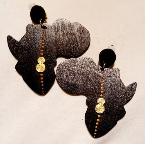 Wooden Africa Clip On Earrings Kargo Fresh