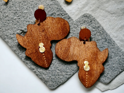 Wooden Africa Clip On Earrings Kargo Fresh