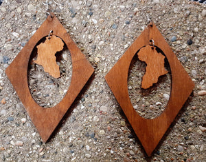 Wooden Africa Earrings Kargo Fresh