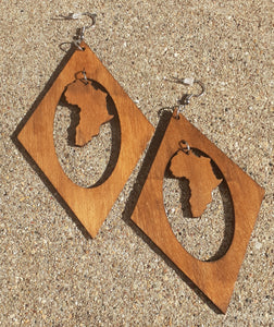 Wooden Africa Earrings Kargo Fresh