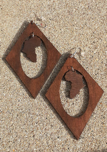 Wooden Africa Earrings Kargo Fresh