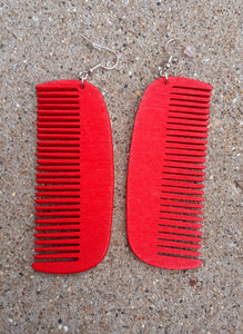 Wooden Afro Comb Earrings Kargo Fresh