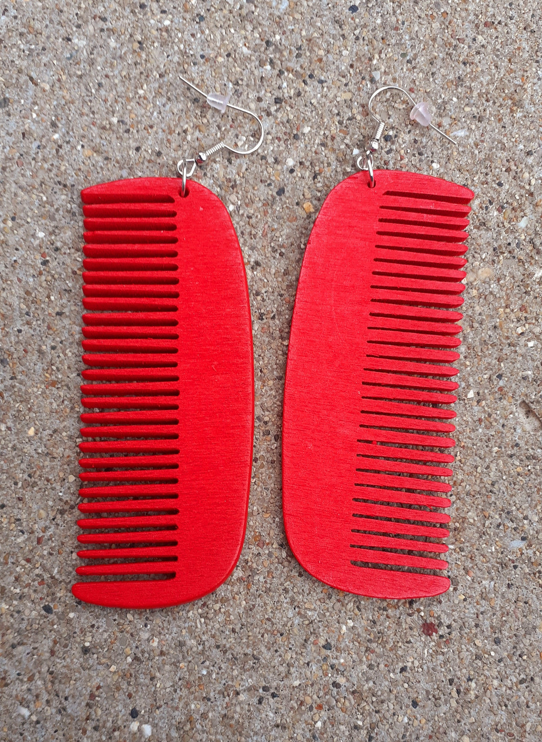 Wooden Afro Comb Earrings Kargo Fresh