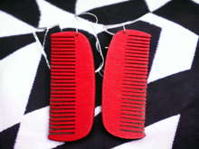 Load image into Gallery viewer, Wooden Afro Comb Earrings Kargo Fresh
