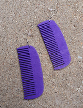 Load image into Gallery viewer, Wooden Afro Comb Earrings Kargo Fresh
