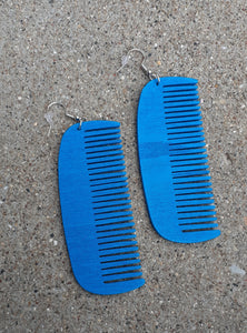 Wooden Afro Comb Earrings Kargo Fresh