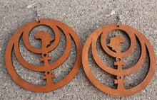 Load image into Gallery viewer, Wooden Ankh &amp; Africa  Earrings Kargo Fresh
