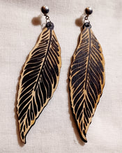 Load image into Gallery viewer, Wooden Art Leaf design Earrings Clip on Kargo Fresh
