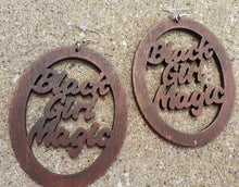 Load image into Gallery viewer, Wooden BLACK GIRL MAGIC STATEMENT Earrings Kargo Fresh
