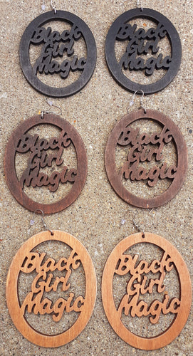 Wooden BLACK GIRL MAGIC STATEMENT Earrings Kargo Fresh