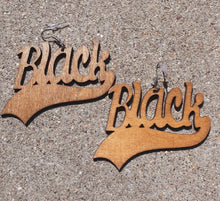 Load image into Gallery viewer, Wooden BLACK STATEMENT Earrings Kargo Fresh
