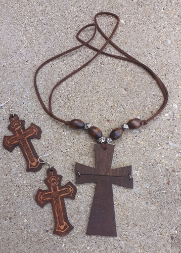 Wooden Cross Necklace Set Kargo Fresh