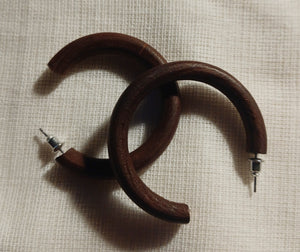 Wooden Minimalist Hoop Earrings Kargo Fresh