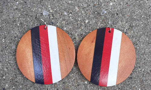 Wooden Stripe Paint Print Earrings Kargo Fresh