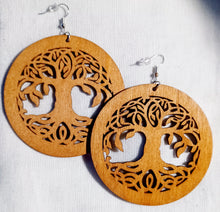 Load image into Gallery viewer, Wooden Tree of Life Earrings Kargo Fresh
