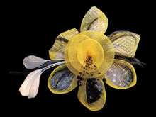 Load image into Gallery viewer, Yellow and Black fascinator hat New Kargo Fresh
