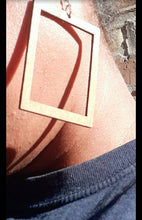 Load image into Gallery viewer, Minimalist Square Hoop Wooden Earrings
