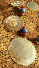 Load image into Gallery viewer, Vintage Chunky Carved Brass Necklace Set Made in Kenya
