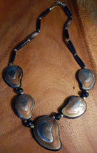 Load image into Gallery viewer, Vintage Bovine Bib Necklace &amp; Clip-On Earrings Set, Handmade Kenya
